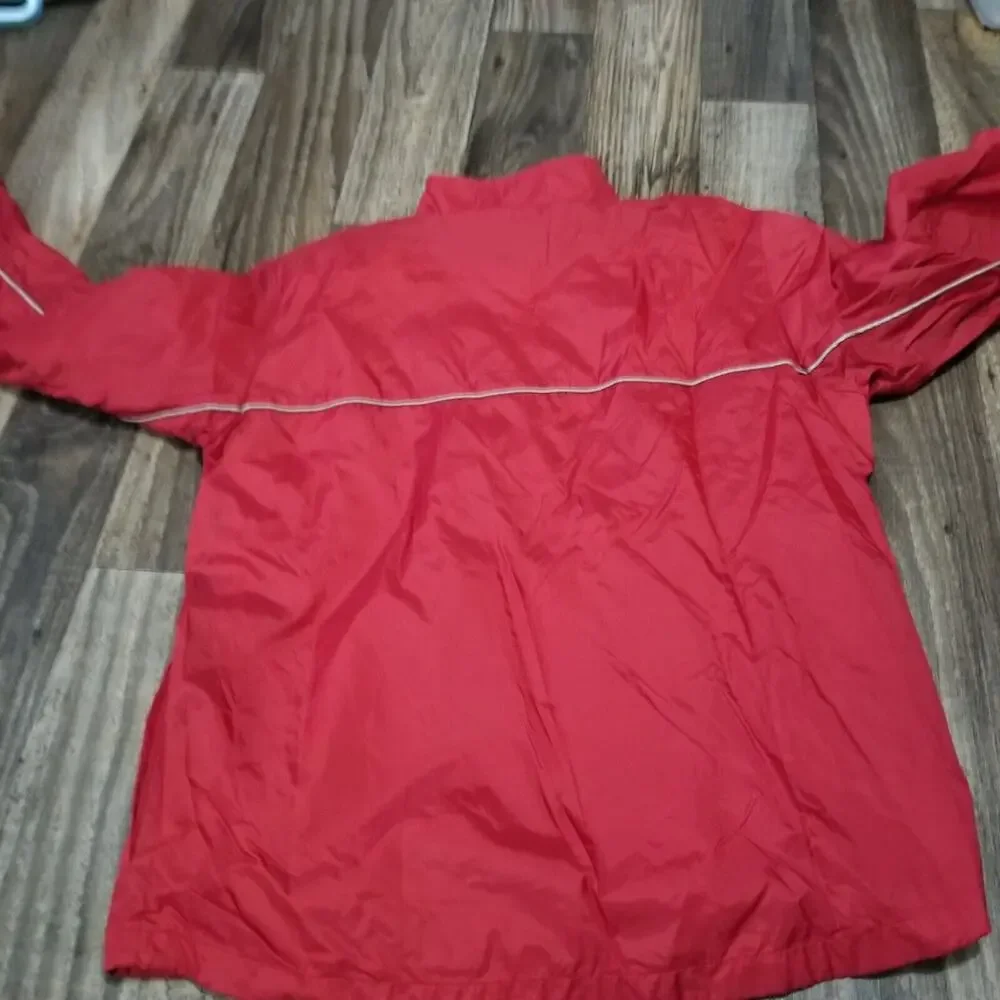 Vintage Nike Windbreaker Youth‎ XL (16-18) Full Zip Jacket Red Gray Stripe Y2K